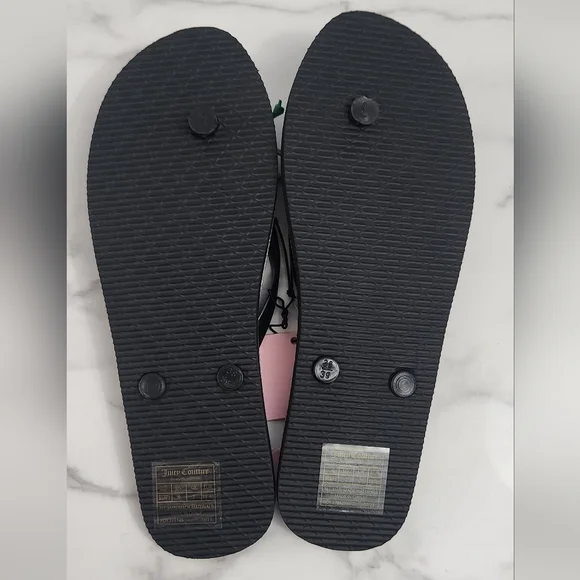 Juicy Couture Cherry Flip Flops with Rhinestone Trim  Size 9 (38/39) - Picture 9 of 14